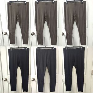 6-Pack Old Navy High-Waisted Ribbed Cotton Layering Black Tan Leggings Size L